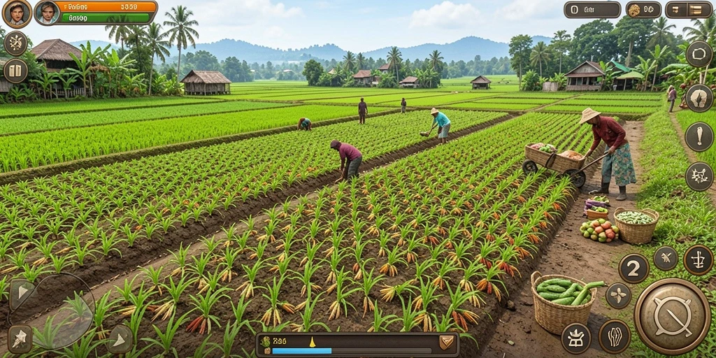 Gambaran fitur sosial yang memungkinkan interaksi antarpemain.